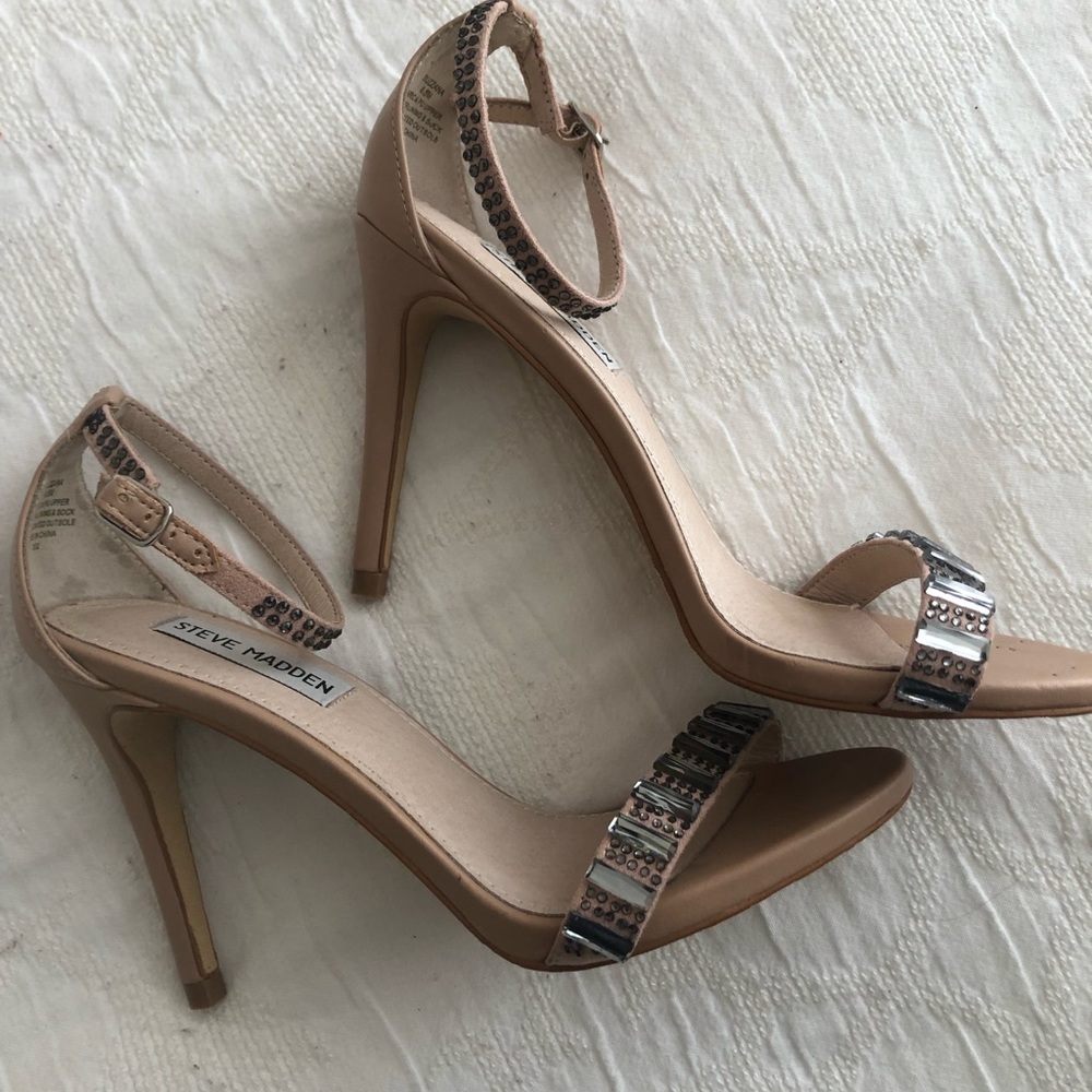 Steve Madden Embellished Strappy Heels, Size 6.5